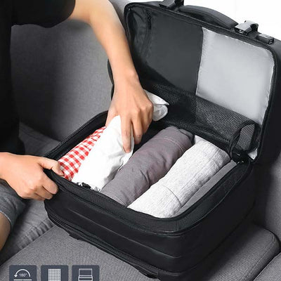 Expandable Capacity Multi-Layer Business Waterproof Backpack with Clock