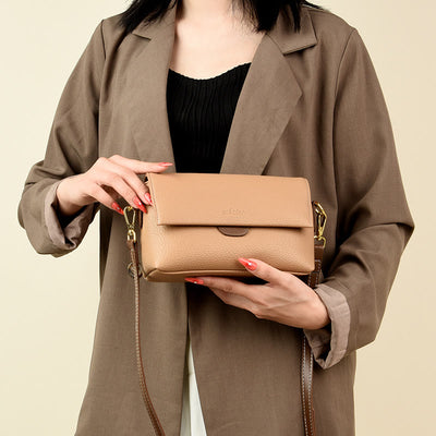 Faux Leather Crossbody Cell Phone Purse with 2 Shoulder Strap