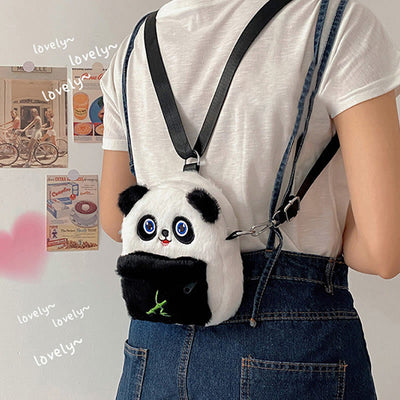 Cute Cartoon Panda Crossbody Bag Plush Toy Shoulder Bag