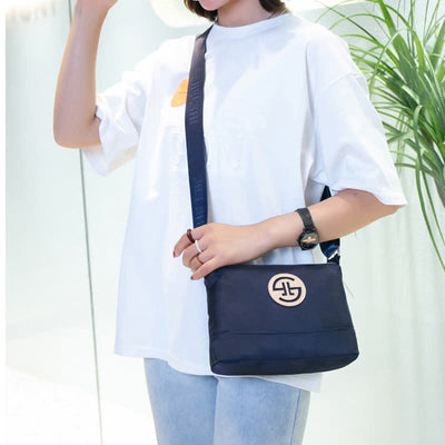 Triple Zip Small Crossbody Bag Lightweight Waterproof Nylon Handbag for Women