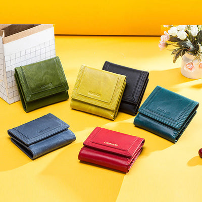 Multifunctional Genuine Leather Short Wallet