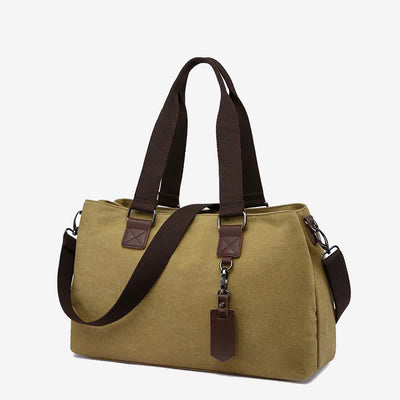 Triple Compartment Canvas Totes Handbag Multifunction Casual Crossbody Shoulder Purse