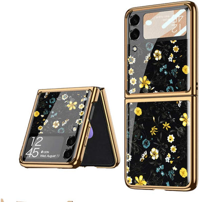 Samsung Galaxy Z Flip 3 Case Floral Premium Thin Transparent Hard PC Phone Cover