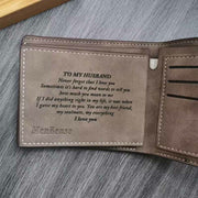Trifold Engraved Wallet for Men PU Leather Wallet Gift for Husband