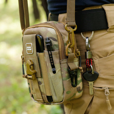 Tactical Waist Bag Belt Loop Phone Bag Pouch Fit 7.5" Cellphone with Crossbody Strap