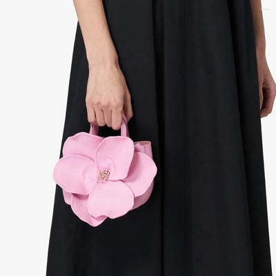 Petal Flower Handbag For Party Solid Color Evening Bag