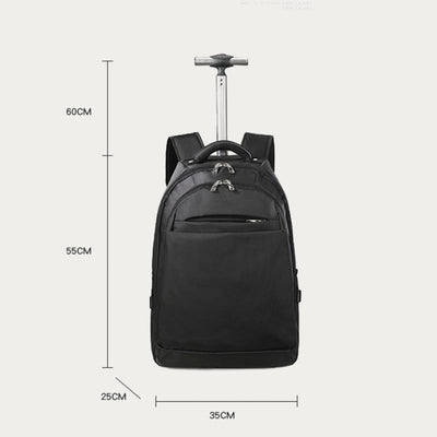 Solid Color Oxford Backpack Women Men Business Travel Trolley Case
