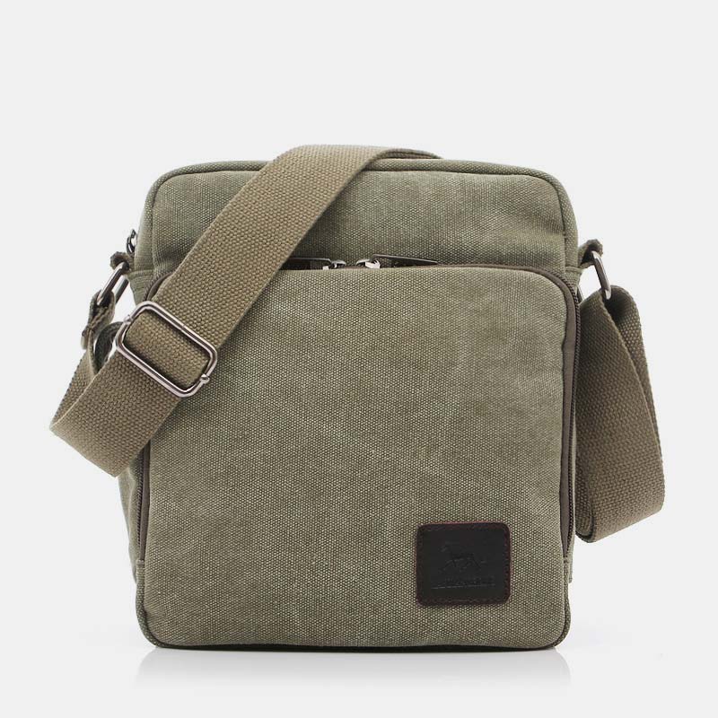 Vintage Canvas Mini Crossbody Shoulder Bag Men Small Purses with Multi-Slot