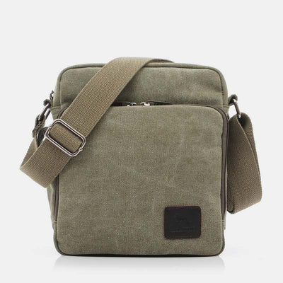 Vintage Canvas Mini Crossbody Shoulder Bag Men Small Purses with Multi-Slot