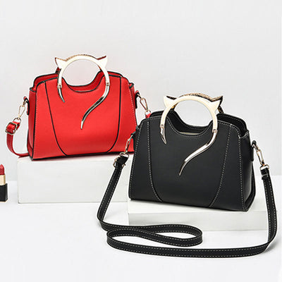 Cute Cat Shape Handle Bag Women Adjustable Strap Crossbody Purse