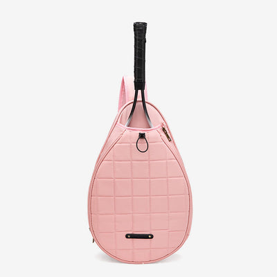 Racket Bag For Women Plaid Pattern Waterproof Polyester Crossbody Bag