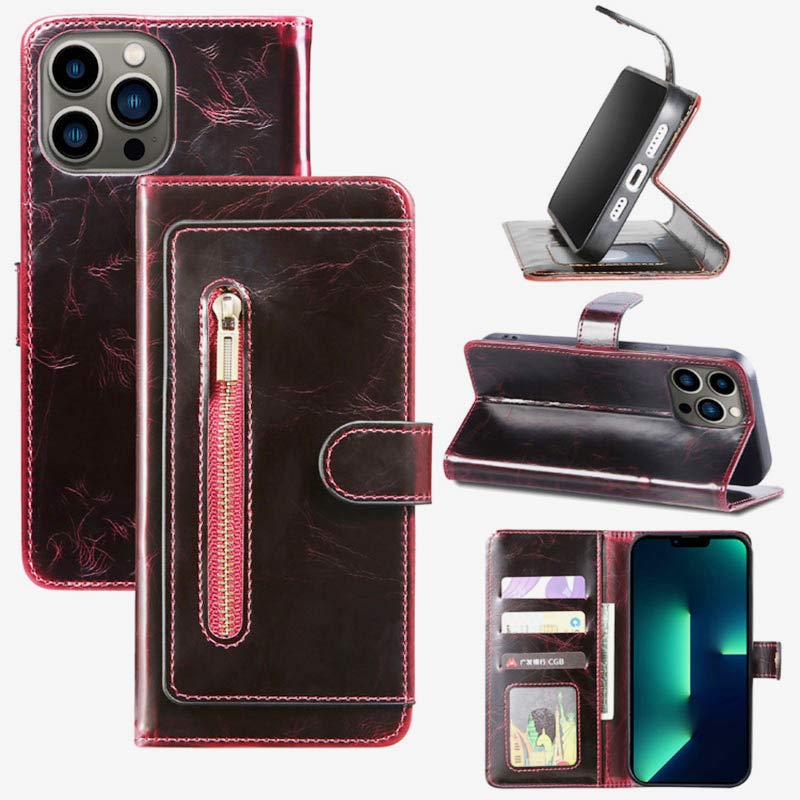 Wallet Case for iPhone PU Leather Durable Phone Case with Card Slot