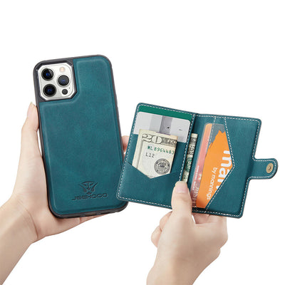 Leather Wallet Case Removable Card Holder Kickstand for iPhone 13 Pro Max Multi Model Optionals