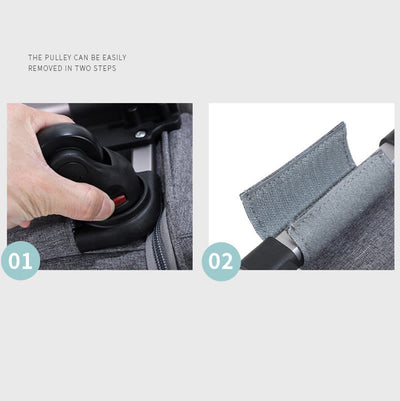 Rolling Pet Carrier Foldable Breathable Pull Rod Pet Bag