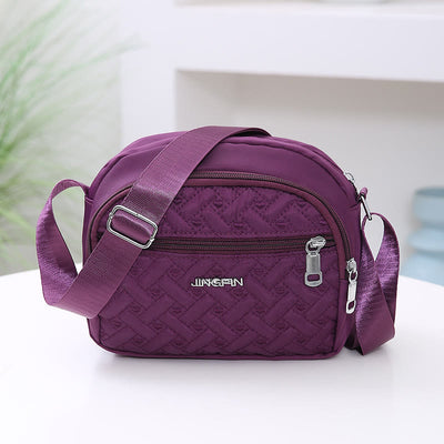 Oxford Lightweight Crossbody Bag Heart Diamond Pattern Soft Purse