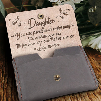 Clamshell Wallet Words Engrave Purse For Family Warm Gift