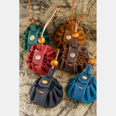 Wallet For Women Handmade Drawstring Mini Leather Students Coin Purse