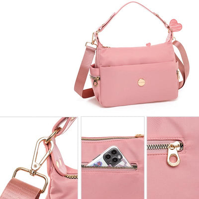 Crossbody Bag for Women Pink Lightweight Multi-Pocket Casual Shopping Handbag