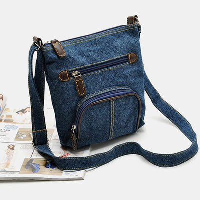 Vintage Multifunctional Denim Crossbody Bag
