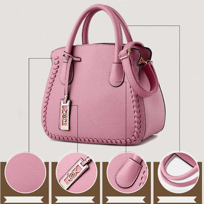 Women's Classic Satchel Purse Top-Handle PU Leather Tote Shoulder Bag