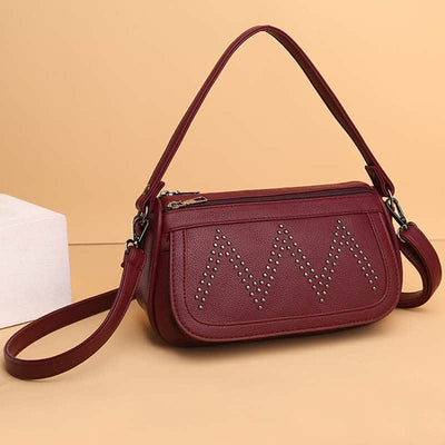 Fashion Rehinestone Shoulder Bag for Women Leather Satchel Crossbody Bag
