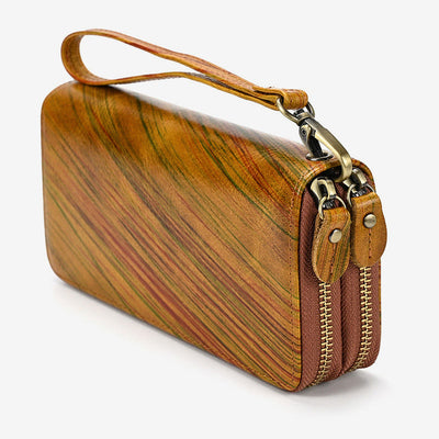 Long Wallet For Men Genuine Leather Retro Casual Clutch