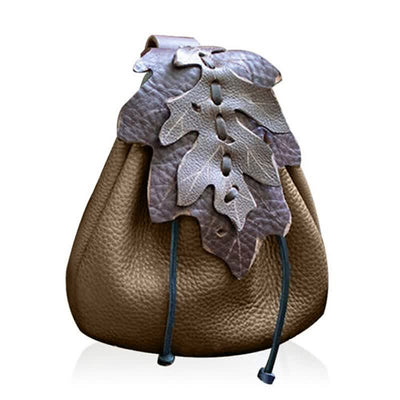 Medieval Renaissance Leather Drawstring Coin Pouch Bag Waist Belt Bag