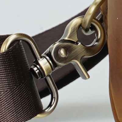Men's Leather Crossbody Sling Bag Outdoor Travel Chest Bag Shoulder Daypack