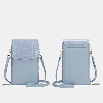 Womens Slim Lightweight Leather Crossbody Phone Bag Credit Card Holder