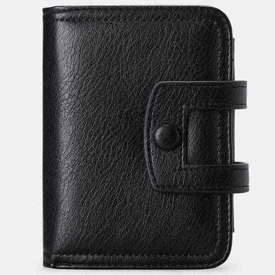 Women's Small Trifold Wallet Real Leather Retro Compact Pocket Wallet