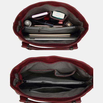 Faux Leather Tote Bag for Women Handbag Shoulder Purse Crossbody Bag