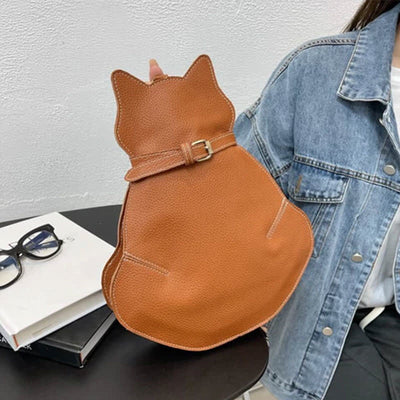 Cute Cat Shaped PU Leather Sling Bag Ladies Crossbody Shoulder Bag