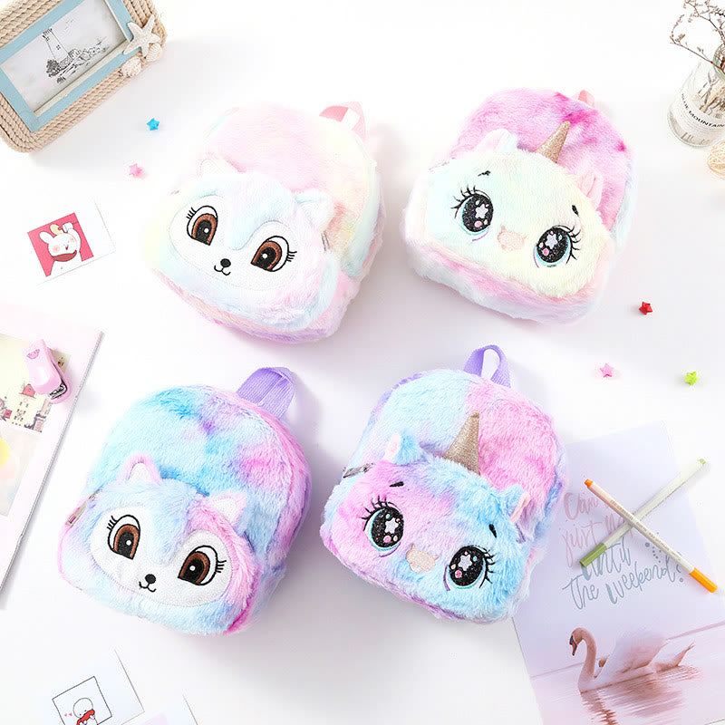 Backpack For Women Unicorn Furry Cute Cartoon Toddlers Kids Schoolbag