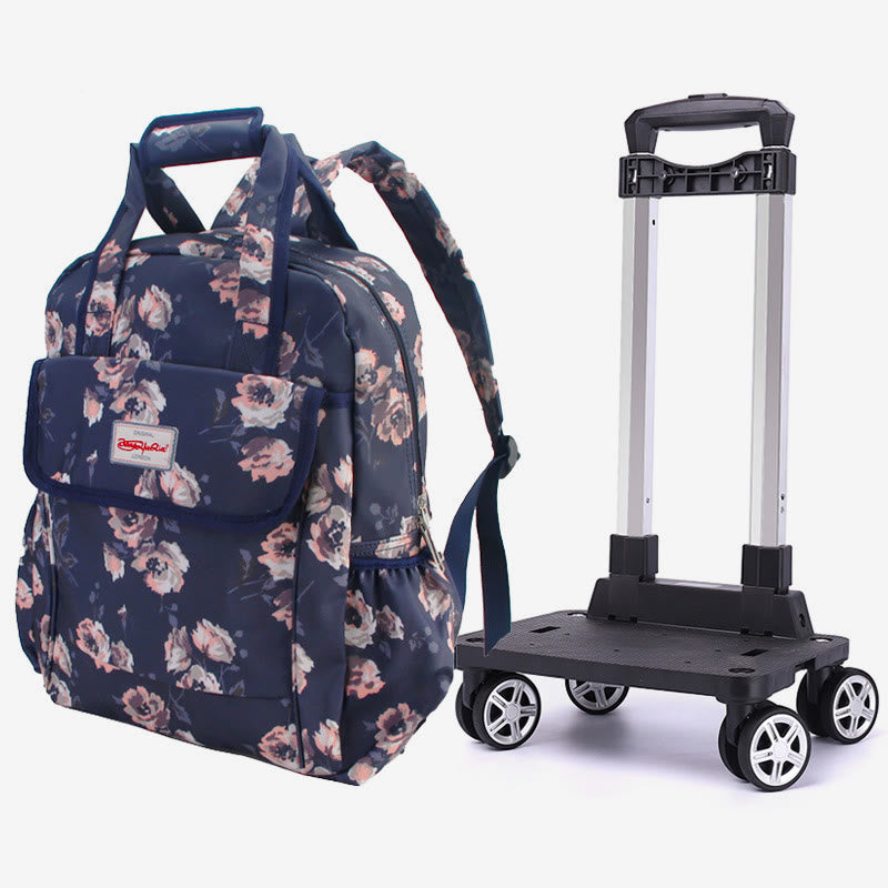 20inch Detachable Rolling Backpack Portable Travel Shopping Daypack