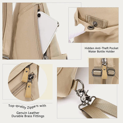 Casual Travel Canvas Sling Bag Daypack Shoulder Backpack For Women Men
