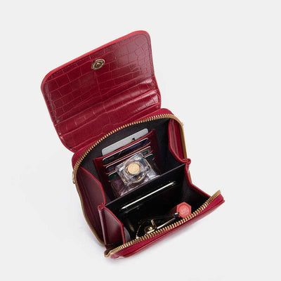 Womens Slim Lightweight Leather Crossbody Phone Bag Credit Card Holder