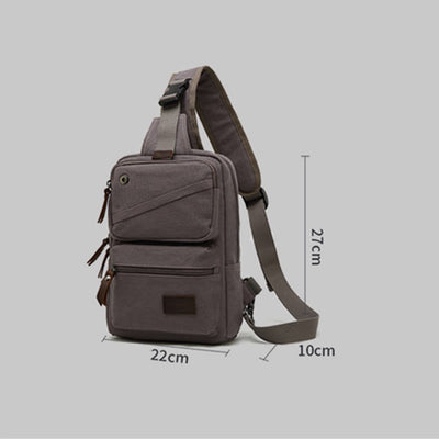Sling Bag For Men Canvas Retro Sports Crossbody Chese Bag