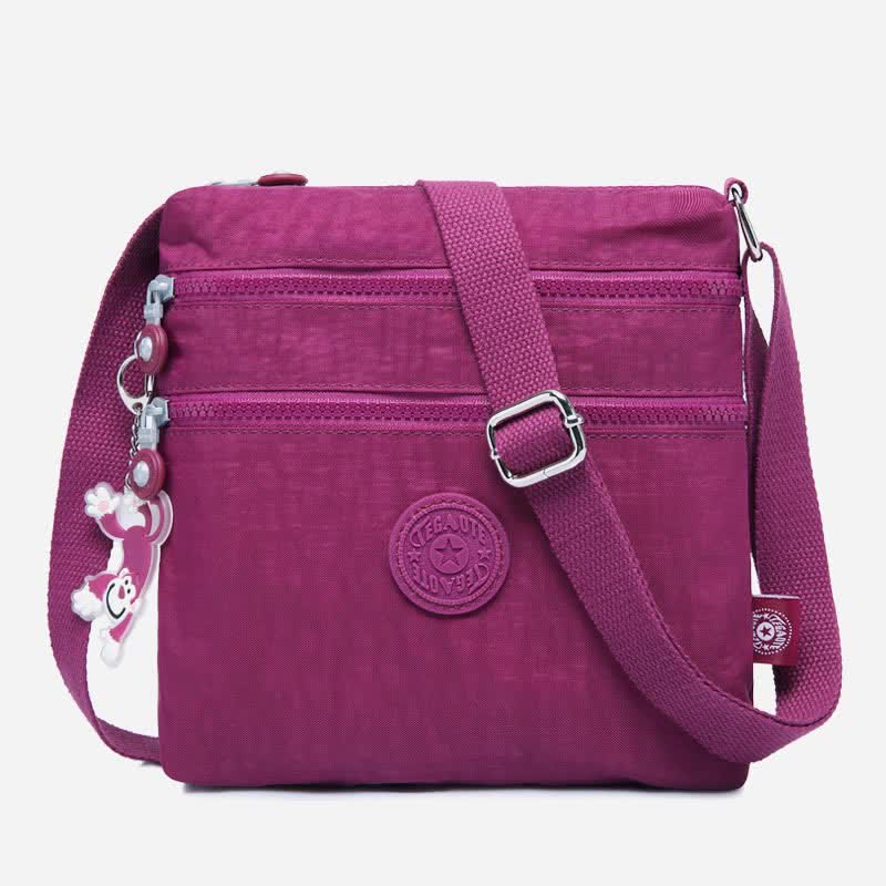 Lightweight Triple Zip Small Crossbody Bag Shoulder Bag for Women