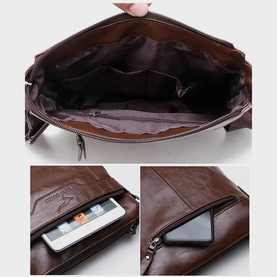 Retro Messenger Bag For Men Vertical Lightweight Crossbody Business Bag