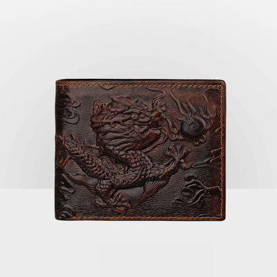 Real Leather Crocodile Engraved Wallet Retro Bifold Wallet