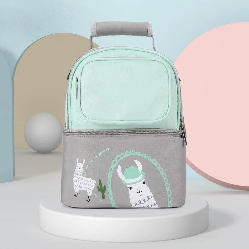 Mommy Bag For Women Cartoon Multifunctional Two-Layer Design Outdoor Backpack
