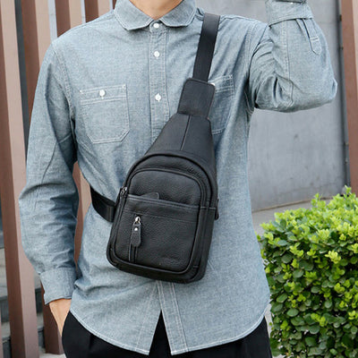 Multi Pocket Sling Bag For Men Outing Portable Everyday Use