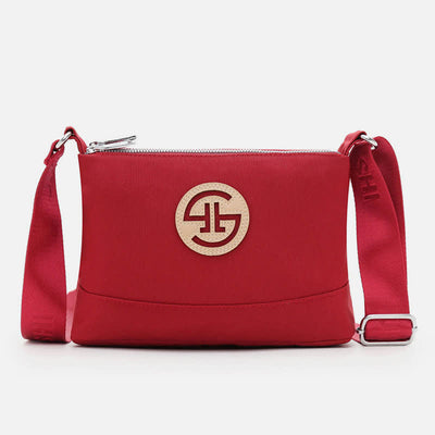 Triple Zip Small Crossbody Bag Lightweight Waterproof Nylon Handbag for Women