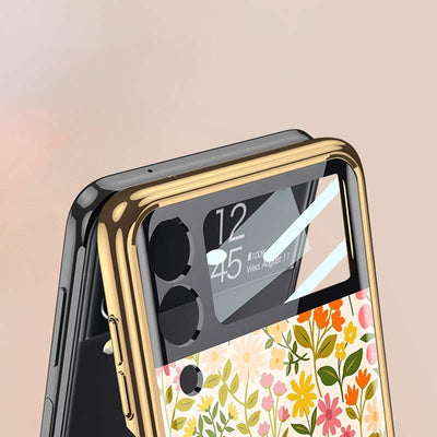 Samsung Galaxy Z Flip 3 Case Floral Premium Thin Transparent Hard PC Phone Cover