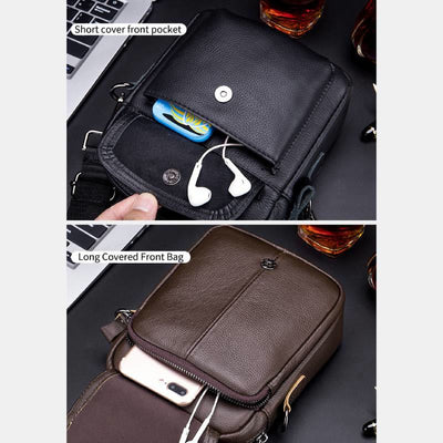 Genuine Leather Crossbody Bag for Men Messenger Bag Shoulder Bag