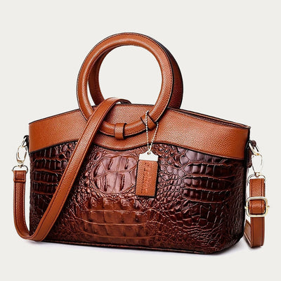 Large Capacity Vintage Embossing Crossbody Bag Top-Handle Bag