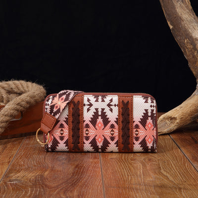 Bohemian Wallet Vintage Canvas Ethnic Style Small Clutch For Women