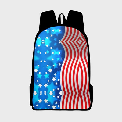 American Flag Print Backpack For Teenager Travel Hiking Camping Daypack