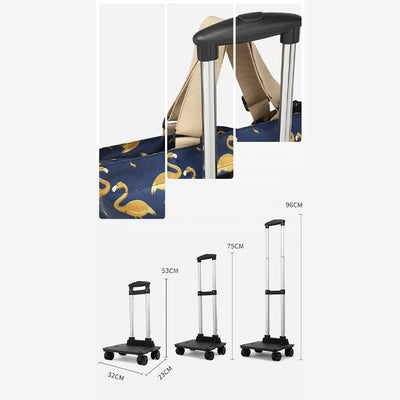 Tote Bag For Women Shopping Folding Removable Wheel Cart