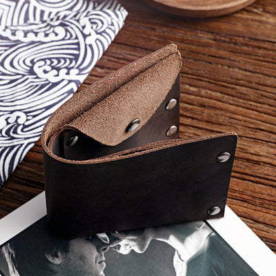 Vintage  Rivet Genuine Leather Wallet